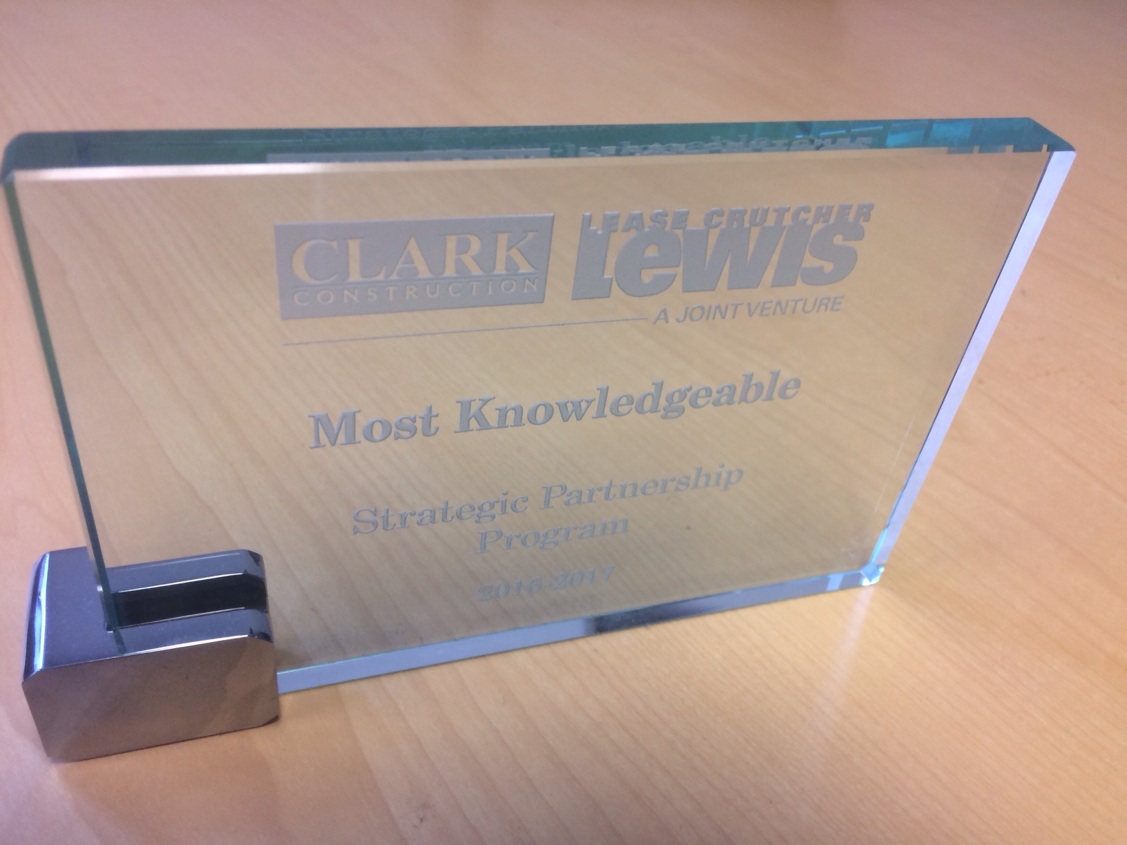Most Knowledgeable Plaque Awarded
