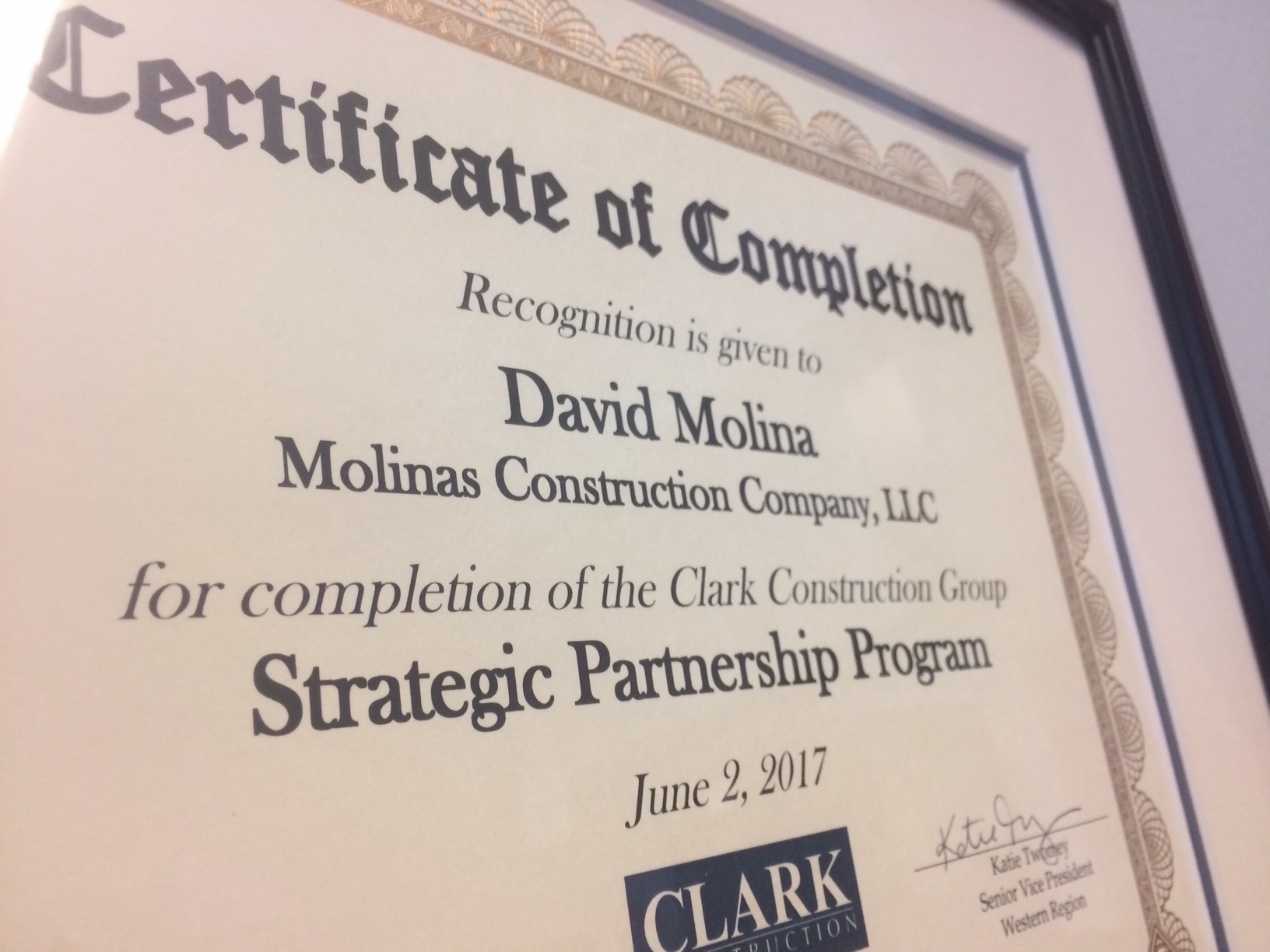 Certificate of Completion